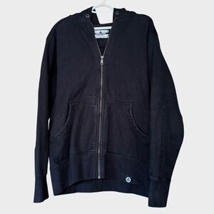 American Giant Men's XL Full Zip Hoodie Heavyweight made USA Black Sweatshirt